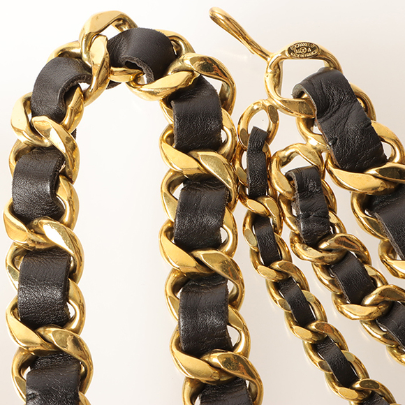 CHANEL 1994 Made Cc Mark Coin Charm Chain Belt Black - Picture 7 of 14